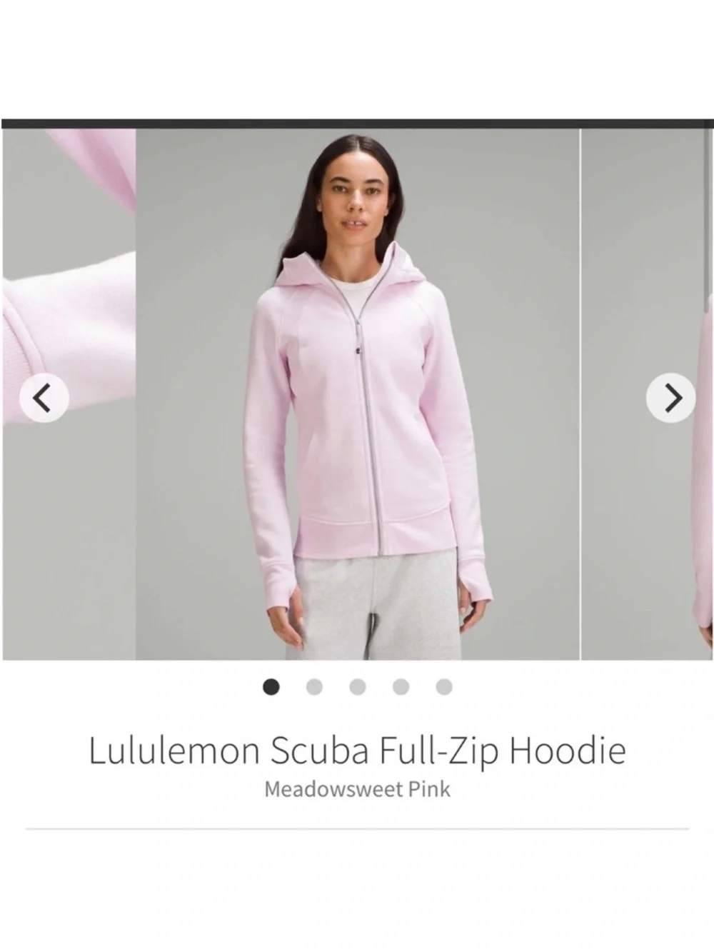 Lululemon Scuba Full Zip Hoodie Jacket Meadowsweet Pink Sz 4